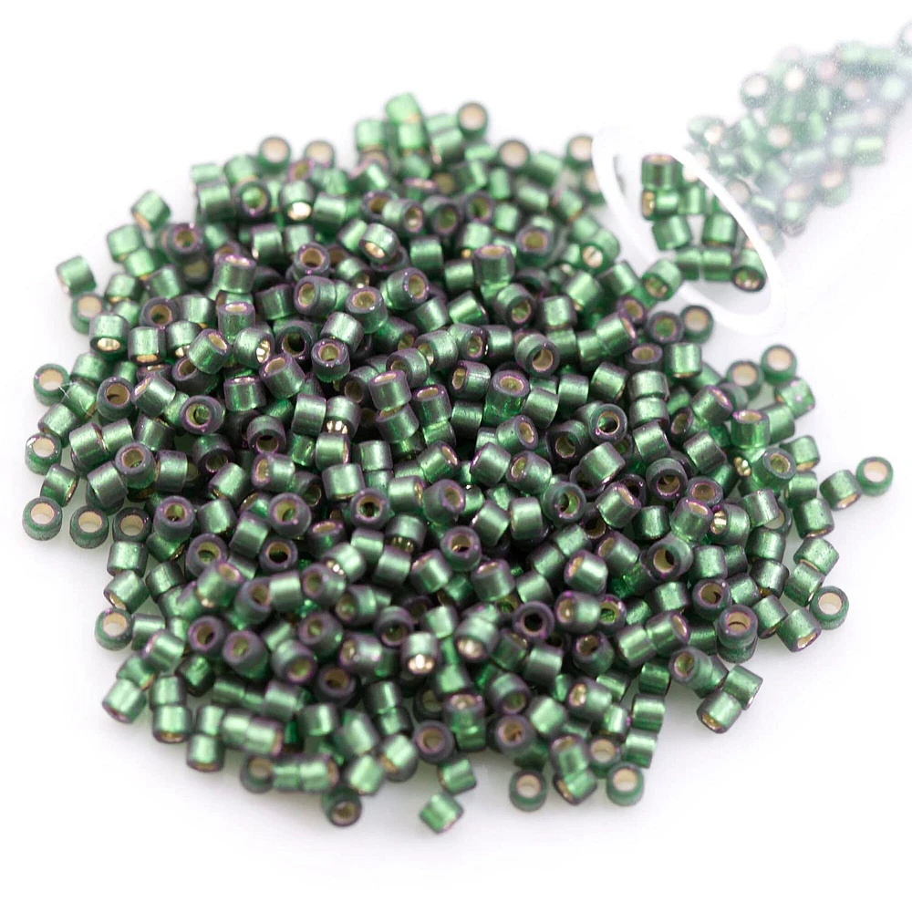 Miyuki Delica Seed Bead 11/0 Silver Lined Semi-Matte Green