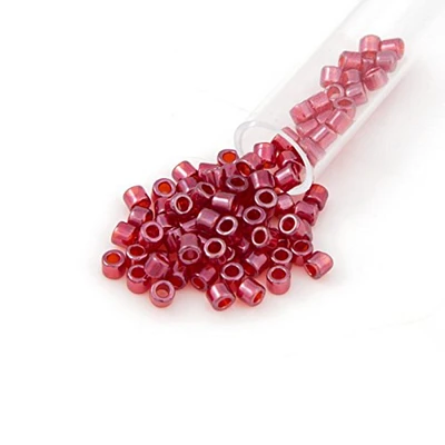 Miyuki Delica Seed Bead 8/0 Transparent Red Luster