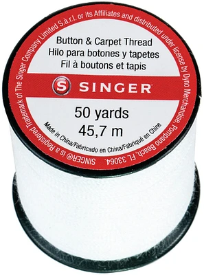 SINGER Button & Carpet Thread 50yd-White