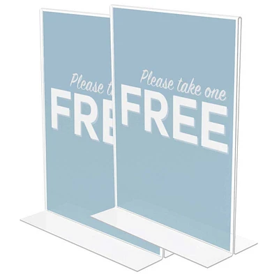 Classic Image® Stand-Up Sign Holder, Portrait, Pack Of 2