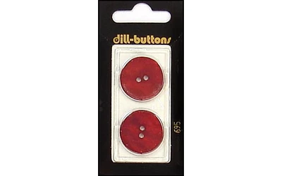 Dill Buttons 23mm 2pc 2 Hole Red