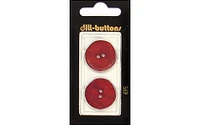 Dill Buttons 23mm 2pc 2 Hole Red