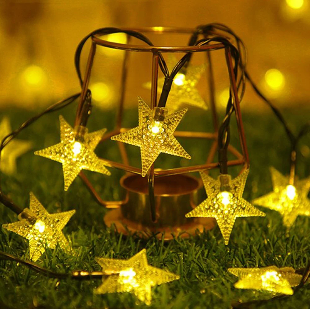 Perfect Holiday 100 LED Solar String Light - Star - Warm White