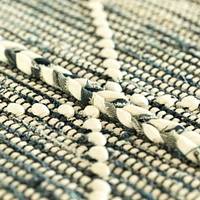 Handknotted Denim Textured Cotton Polyester Flatweave Kilim Rug