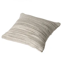 16" Handwoven Wool & Cotton Throw Pillow Cover with Woven Knit Texture