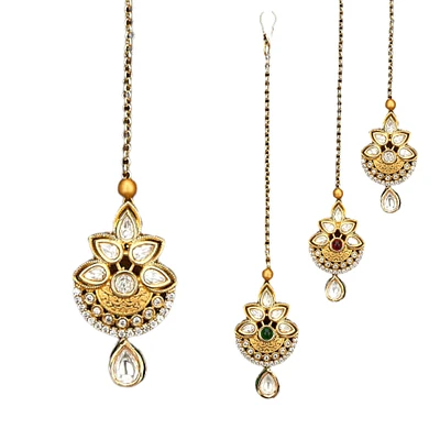 Kundan Work Maang Tikka, Gold Plated Maang Tika, Kundan Tikka, Pakistani Jewelry, Jhoomer, Matha Patti, Indian Forehead Jewelry, Punjabi Jewelry