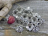 *100* 10mm Antique Silver Bead Caps