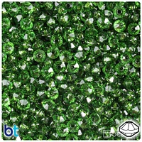 BeadTin Dark Peridot Transparent 6mm Faceted Rondelle Plastic Craft Beads (1350pcs)