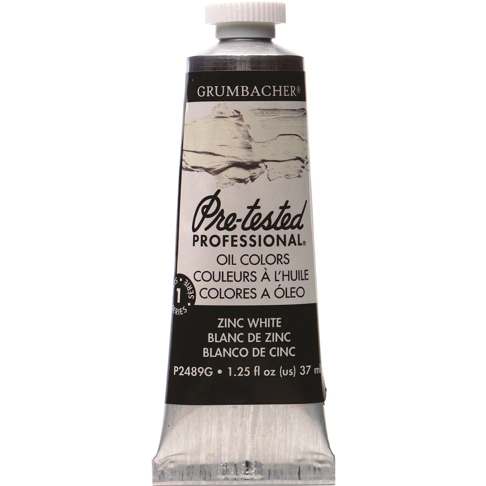 Grumbacher Pre-Tested Oil Paint, 37ml/1.25 Ounce, Zinc White (P2489G)