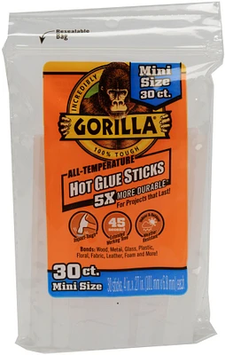 Gorilla High-Temp Mini Glue Sticks 30/Pkg-.27"X4"