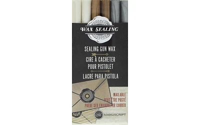 Manuscript Wax Sealing Gun Wax 6pc Pearl,Gold,Silv