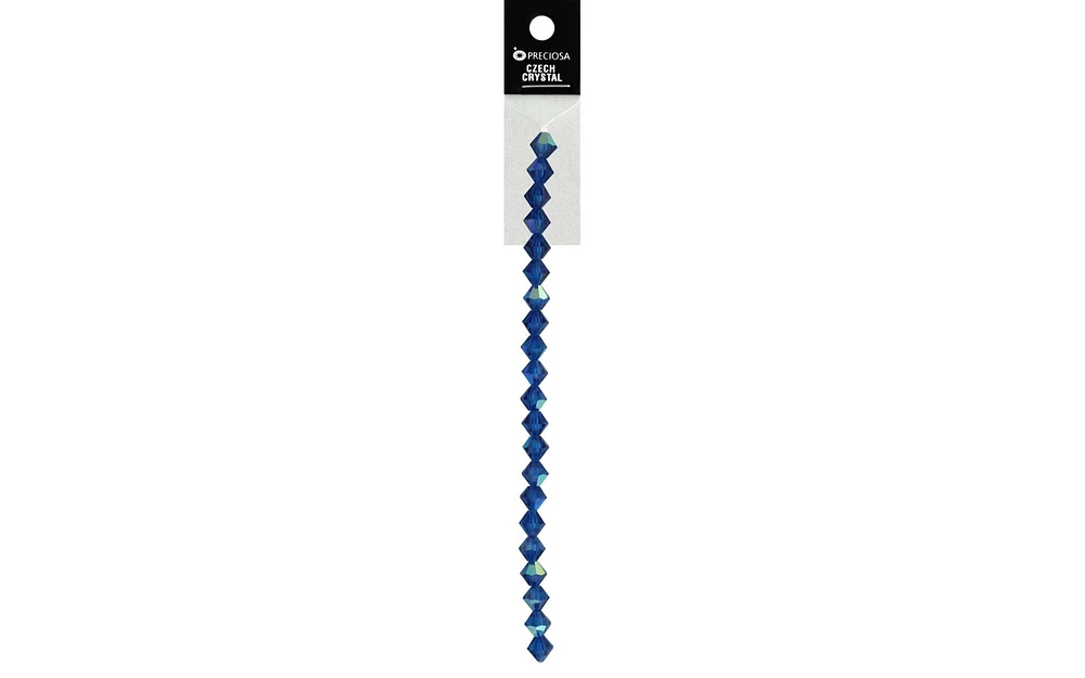 John Bead Preciosa 5" 6mm Rondelle Capri Blue AB