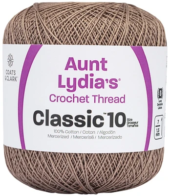 Aunt Lydia's Classic Crochet Thread Size 10-Taupe Clair