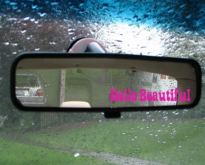 Hello Beautiful Mirror Sticker Decal