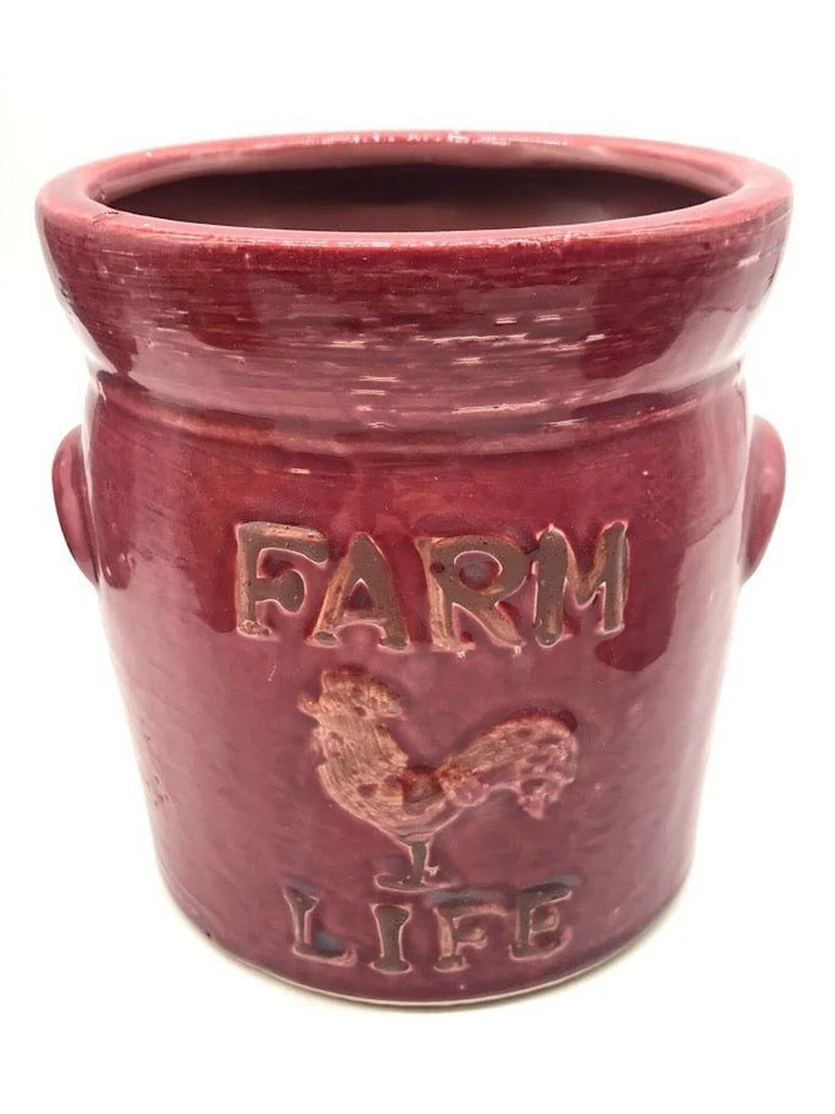 Farm Life Crock Planter - SMALL Earth