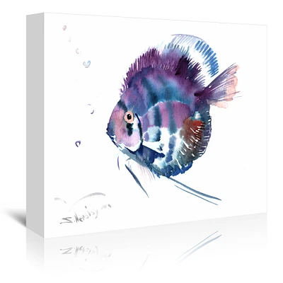 Blue Discus by Suren Nersisyan Gallery Wrapped Canvas