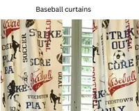 Drapery Loft custom made Baseball curtains any length