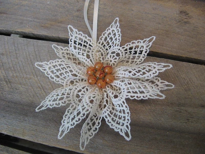 Beige Lace Snowflake Ornament