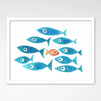 Fish Cluster by TJ Heiser Framed Print