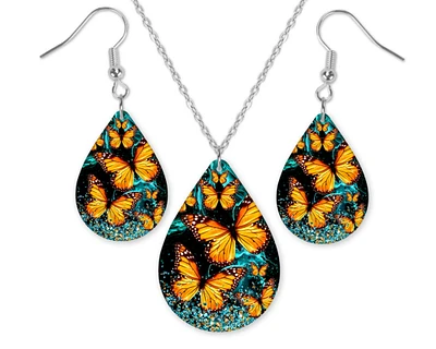 Butterflies Earrings or Necklace Set - Western Jewelry Set - Rustic Jewelry Combo - Gift Set