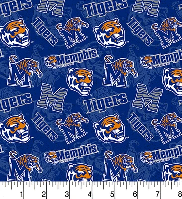 Sykel Enterprises-University of Memphis Cotton Fabric-Memphis Tigers Tone On Tone Cotton Quilting Fabric