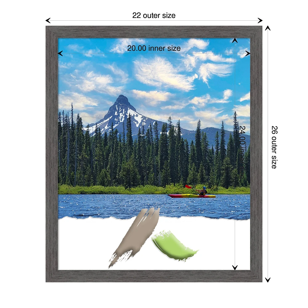 Pinstripe Plank Grey Thin Picture Frame, Photo Frame