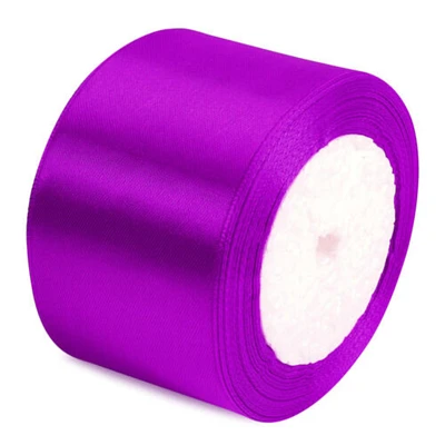 Kitcheniva Satin Purple Ribbon Solid Color Gift Crafts 2 Rolls