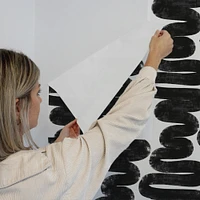 Tempaper & Co. x Bobby Berk Wiggle Room White & Black Removable Peel and Stick Wallpaper