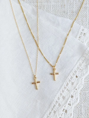 Gold Cross Necklace, Gold filled Cross, Confirmation Gift, Baptism Gift, Gifts for Her
