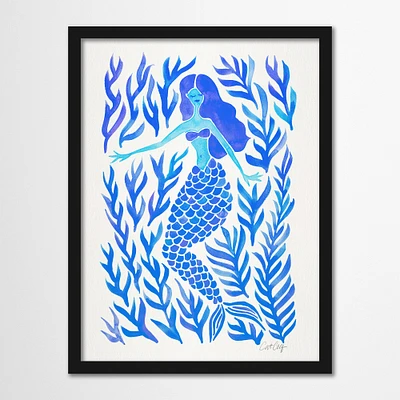 Kelp Forest Mermaid Blue by Cat Coquillette  Framed Print - Americanflat