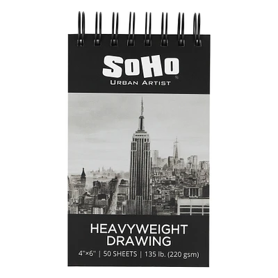 SoHo Urban Artist Hardcover Drawing Pad - 135 lb. (220gsm) Drawing Paper Pads for Artists, Travel, Illustrations, & More! - Single