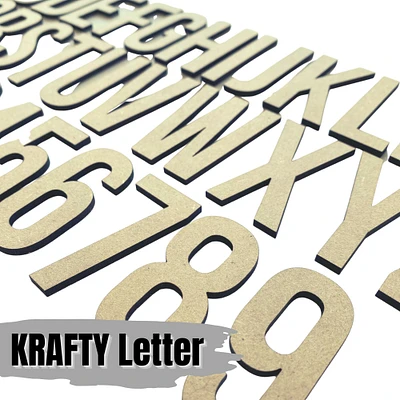 Small Krafty Letter | Wooden Basic Letters | Unfinished Letters | Modern Style | Wood Cutouts | Classroom Decor | Alphabet Easy to Read