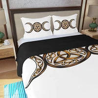 Wiccan Symbol Three Piece Duvet Cover Set