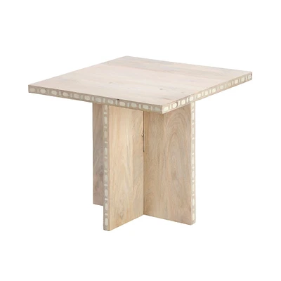 Jamie Young Company Water Buffalo Bone Inlay Square Side Table - 24" - White