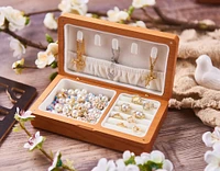 Personalized Wooden Jewelry Box, Women Travel Jewelry Box, Custom Engraved Jewelry Box, Wedding Jewelry Box