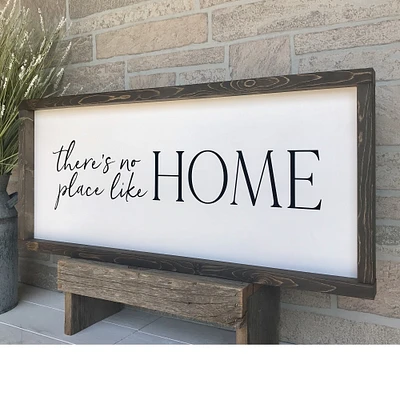 There's no place like home, wall art, modern farmhouse sign, framed wooden sign