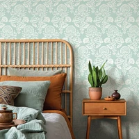 Tempaper & Co. Floral Damask Peel and Stick Wallpaper, Mint, 28 sq. ft.