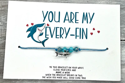 You are my Every-Fin wish bracelet-Shark charm bracelet for