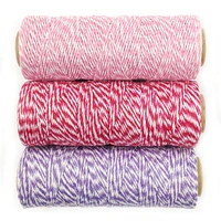 Wrapables Cotton Baker's Twine 4ply 330 Yards (Set of 3 Spools x 110 Yards) for Gift Wrapping, Party Decor, and Arts and Craft (Pink, Red & Hot Pink, Lavender)