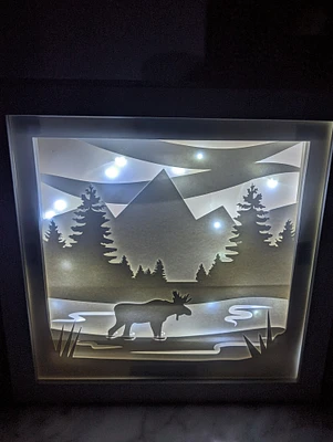 Moose Light up Shadow box