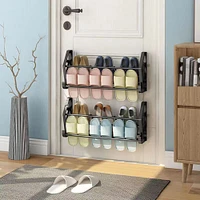 Shoe Rack Over the Door Wall Mounted Metal Storage Organizer.