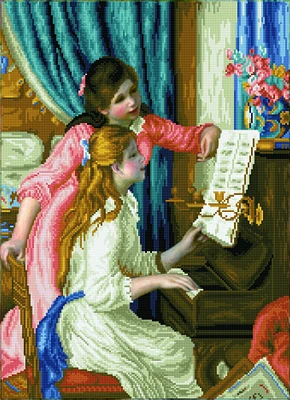 Diamond Dotz Girl's at the Piano (Renoir) Diamond Painting Artwork Kit