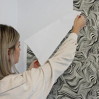 Tempaper & Co. x Novogratz Zebra Marble White & Black Removable Peel and Stick Wallpaper