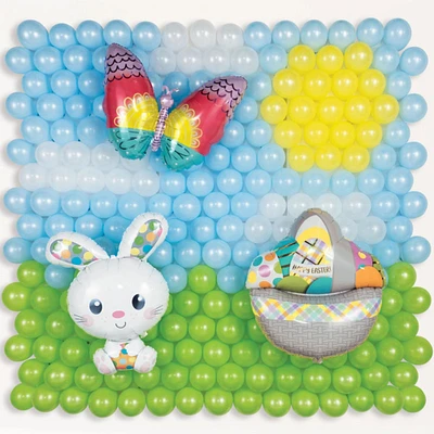 Easter Bunny Latex & Foil Balloon Back Drop Kit