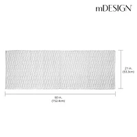 mDesign Bathroom Cotton Rectangular Rug, Long Runner, 60" x 21"