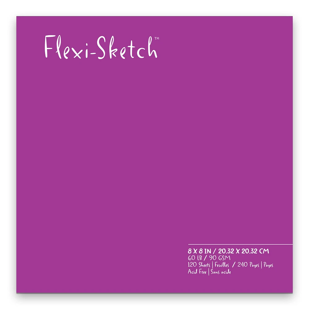 Flexi-Sketch Blank Sketch Book 8"X8"-120 Sheets - Amethyst