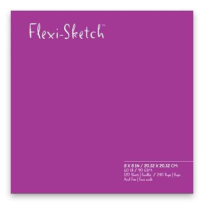 Flexi-Sketch Blank Sketch Book 8"X8"-120 Sheets - Amethyst