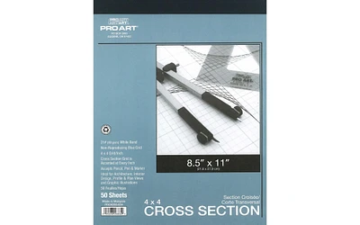 Pro Art Cross Section Pad 4x4 Grid/In 8.5x11 50pc