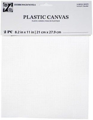 Zehrco-Giancola Perforated Plastic Canvas 14Ct 8.25X11" 2/Pk-White