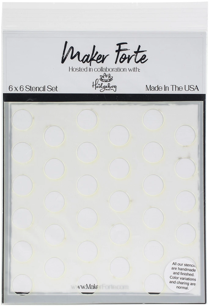 Maker Forte Stencils By Hedgehog Hollow 6"X6"-Tessa Dots